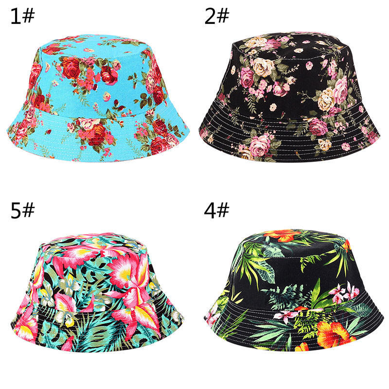 Unisex Men Women Boonie Hunting Fishing Outdoor Cap Floral Bucket Sun Hat