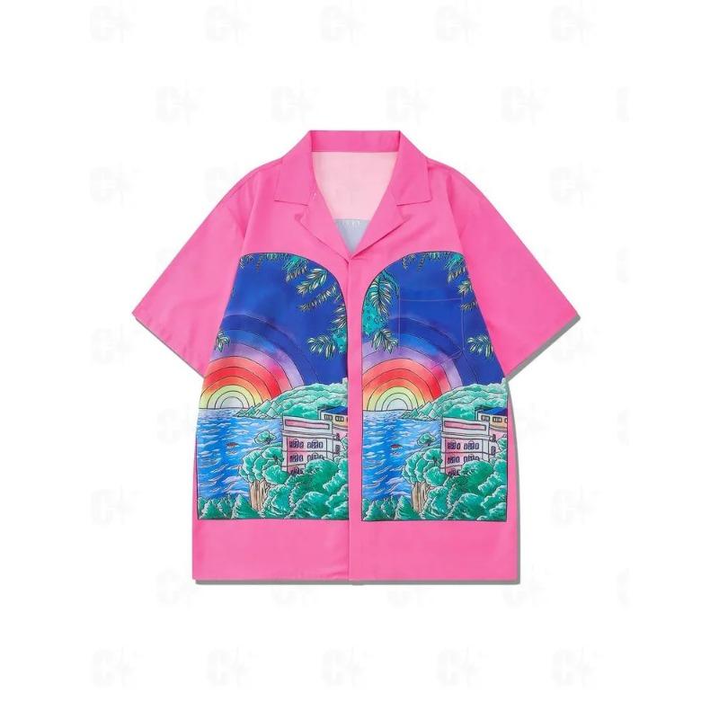 Herren Tropical Hawaiianhemd Lockerer Schnitt Atmungsaktiv Strand Freizeitkleidung