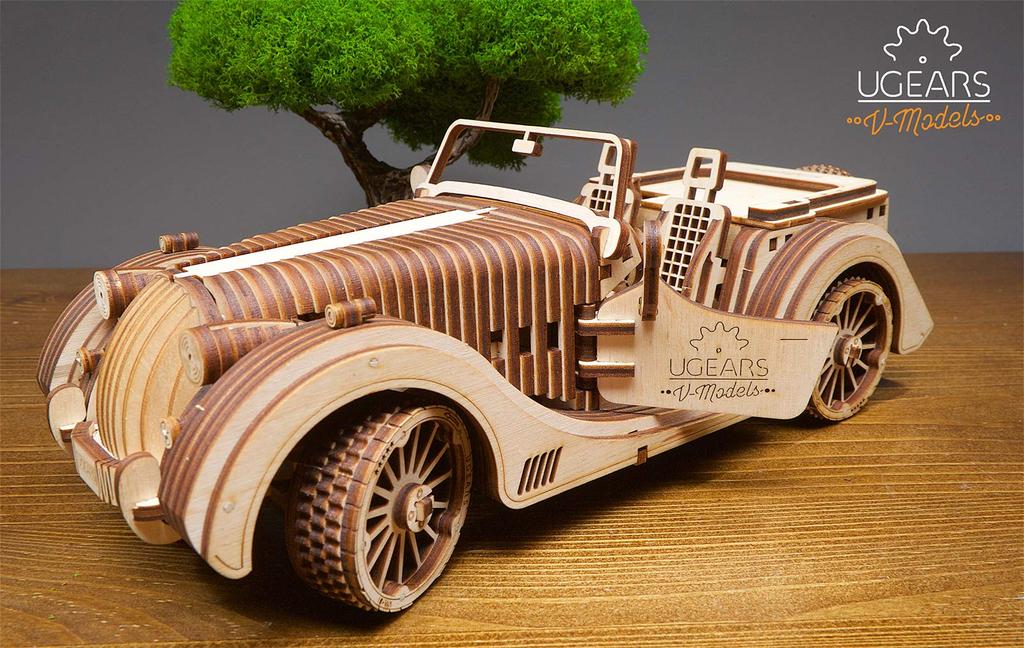 Ugears Roadster Wooden Building Block Puzzle Toy VM-01