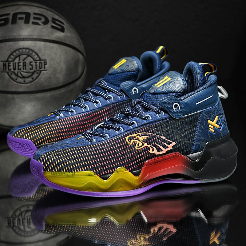 Practical basketball shoes Rubber running Casual indoor and outdoor Zhongbang luminous children's couple sole sports shoes Sneakers men