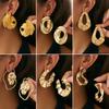 Design Sense Metal Pleated U-Shaped Stud Earrings Creative Irregular Kink Hollow Earrings