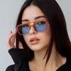 Malé rámečky Čtvercové sluneční brýle Dámské Designové Módní Luxusní Sluneční brýle Dámské Vintage Duté Leopard Modré Brýle