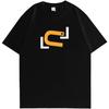 Cyber Symbol Image Printed Cotton T-Shirts, Loose Fit Anime Style, Suitable for S-4XL Black L
