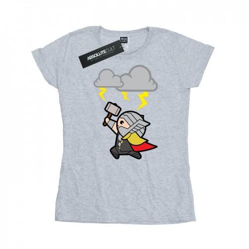 

Marvel Womens/Ladies Kawaii Thor God Of Thunder Cotton T-Shirt білий