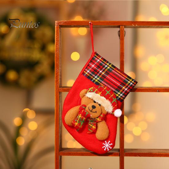 Christmas Stocking Cartoon Shape High Capacity Three Dimensional Wear Resistant Decorative Super Soft Merry Xmas Socks Gift Candy Bags