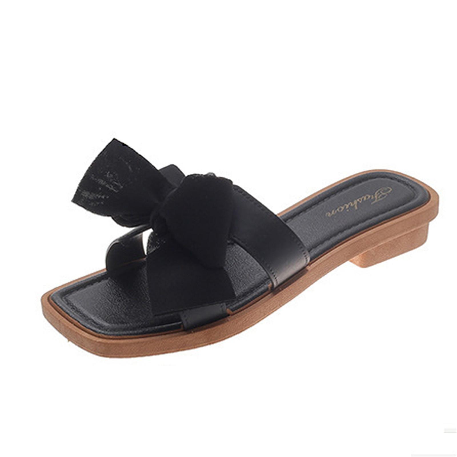 

Новые летние модные женские нескользящие тапочки со стразами на среднем каблуке, сандалии 38 чёрный