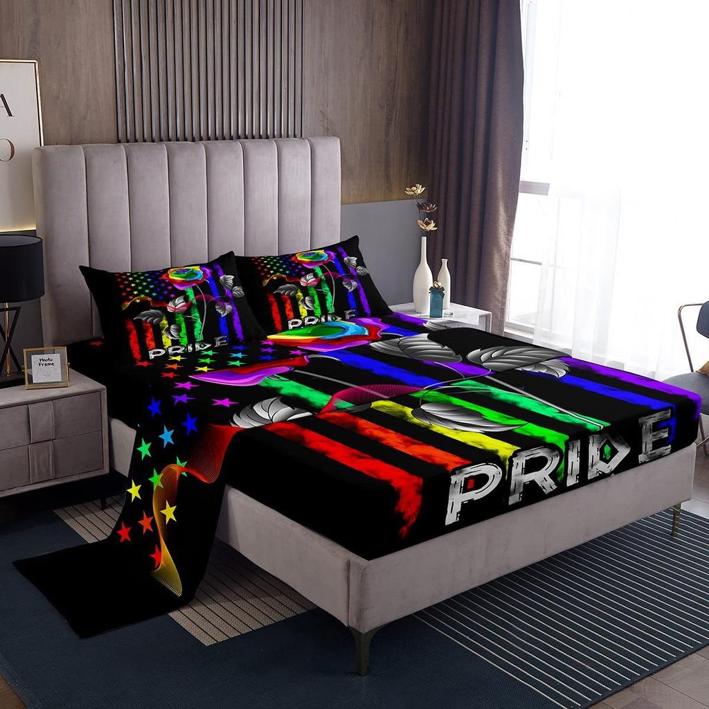 Black Marble Pattern Sheet Four-piece Bedding Set Bedroom Room Dormitory Bedding Decoration