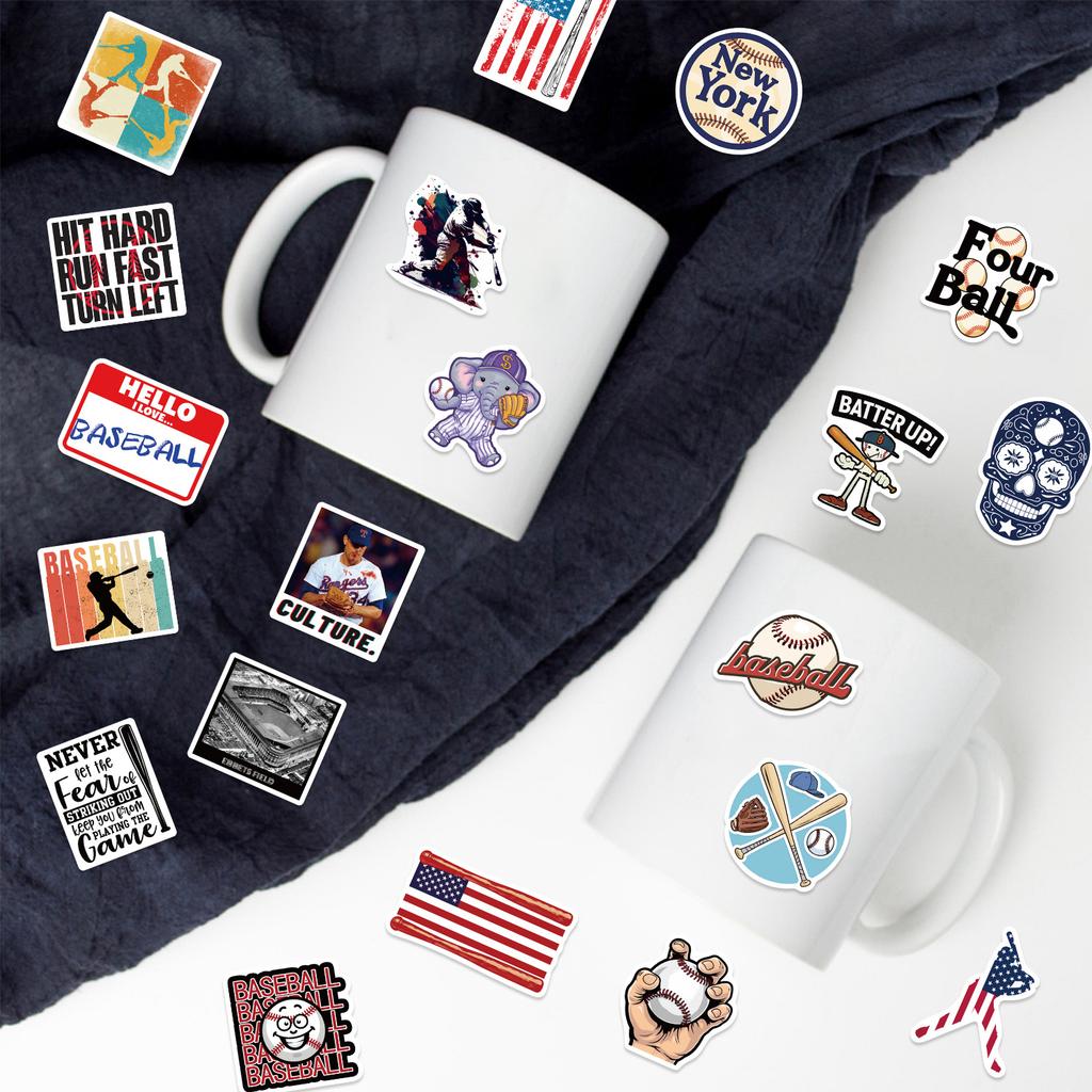 100 Cartoon Baseball Graffiti Stickers DIY Decorative Guitar Notebook Suitcase DIY Waterproof