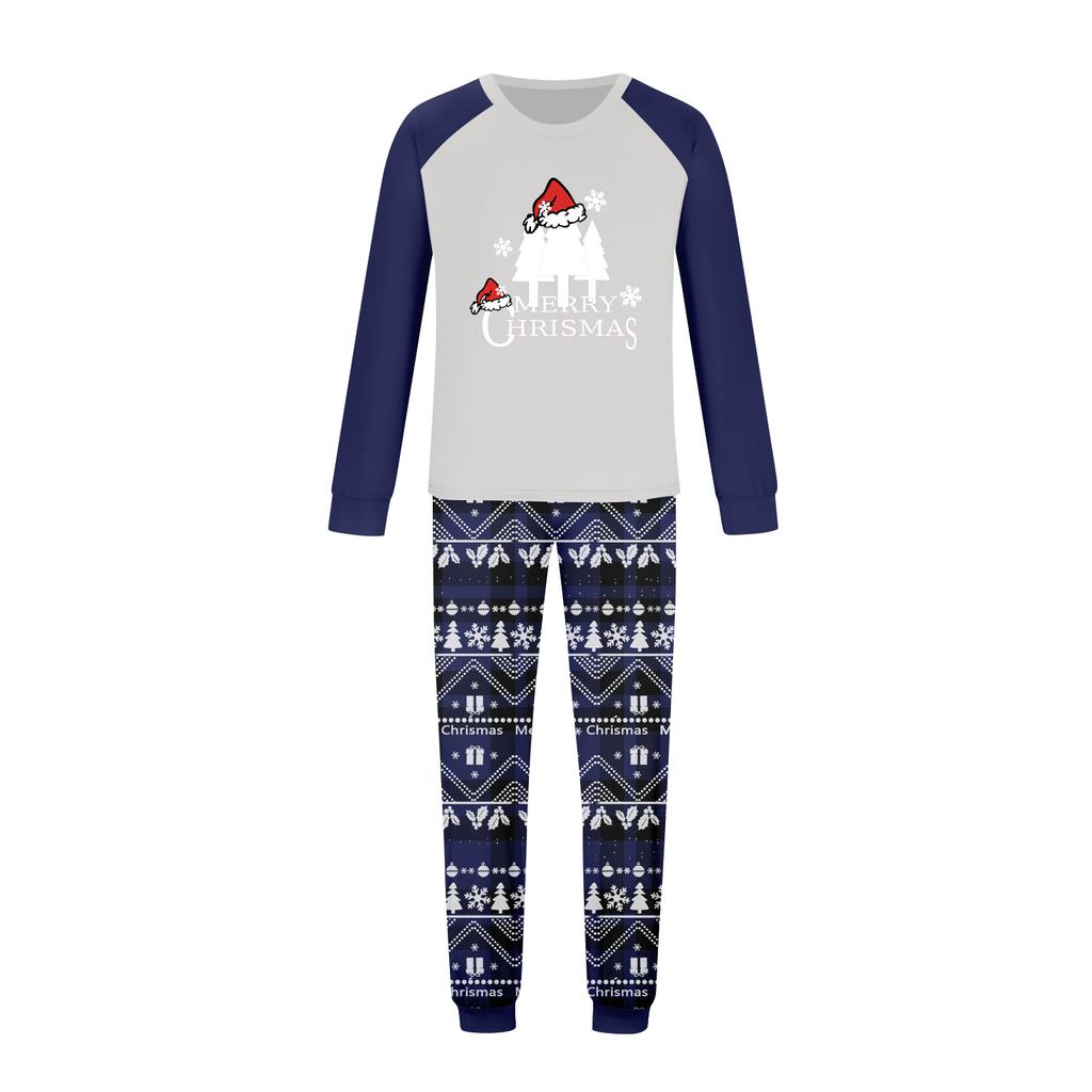 Print Cute Family Set Pajamas, Home Clothes, Family Set Long Sleeve Top Pants Set