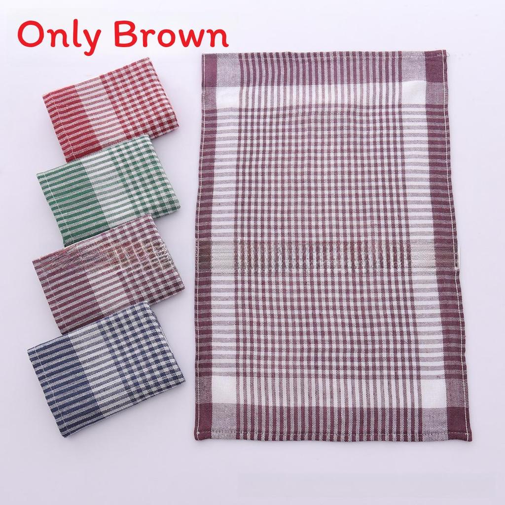 

Kitchen Plaid Tea Towel Absorbent Polyester Dishcloth For Home Cooking коричневий