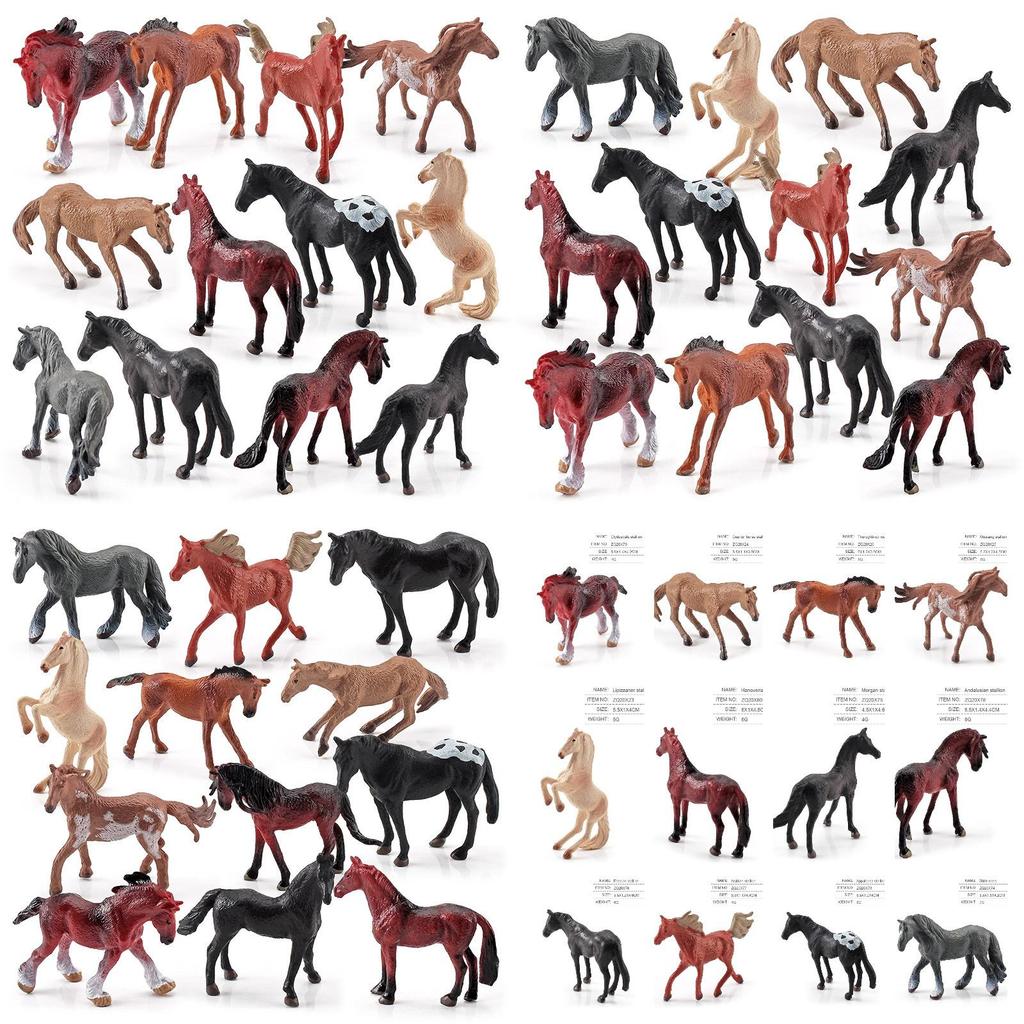Realistic World Horse Model Set Static Miniatures Of Keat Marshal Morgan And Freis