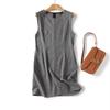 2025 Spring Women's Sleeveless Solid Color Pullover Dress