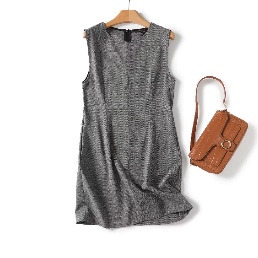 

2025 Spring Women s Sleeveless Solid Color Pullover Dress Large