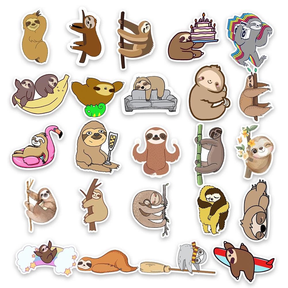 50 Sloth Cartoon Anime Graffiti Sticker Notebook Water Cup Creative Cute Post Paper