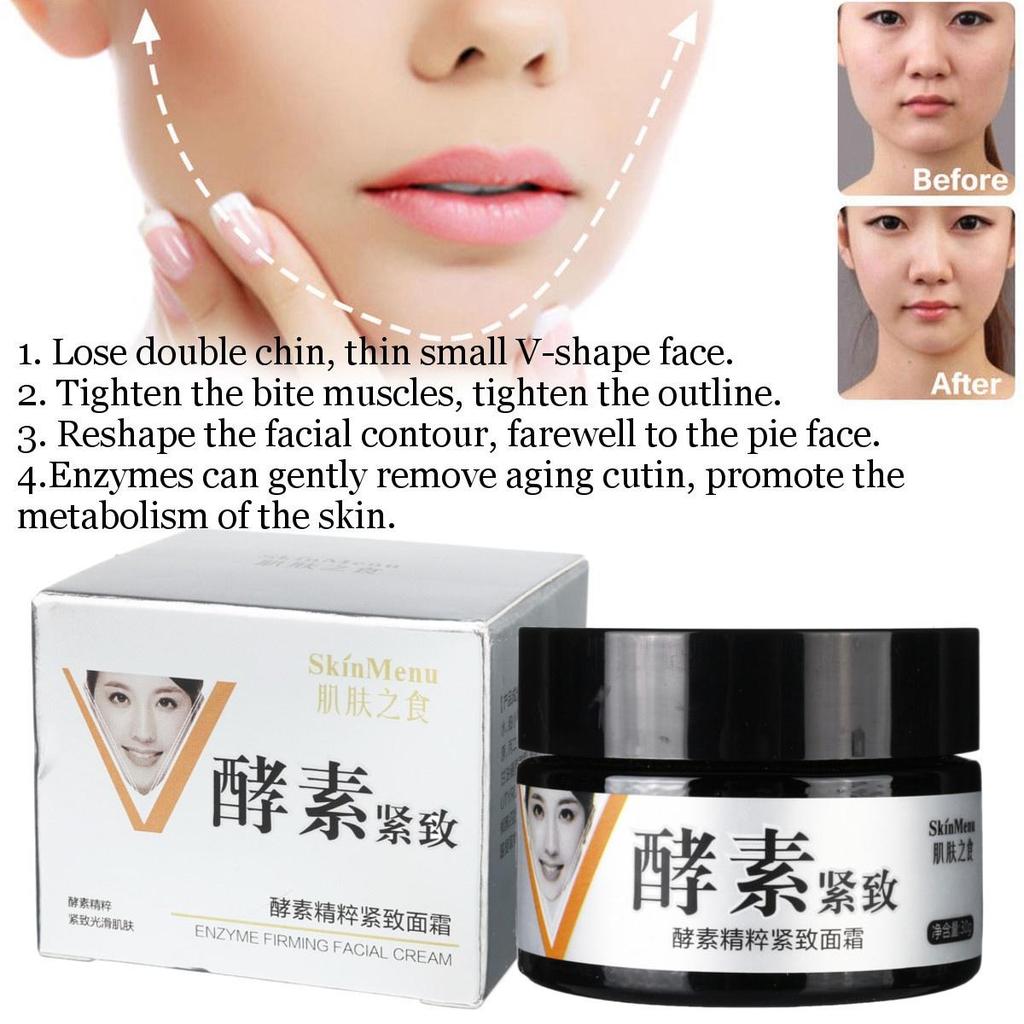 V-Shape Face Line Lift Firming Enzyme Collagen Cream Double Chin Cheek Slimming
