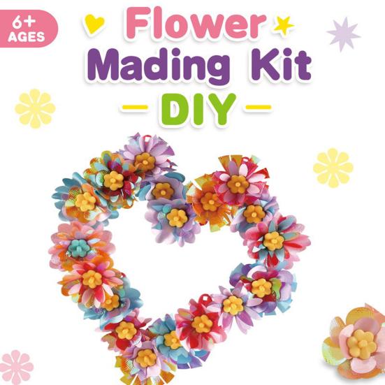 1 Set DIY Fabric Flower Bouquet Kit Kids Handmade Colorful Flower Making Toy Toddlers Girls Educational Floral Bouquet Arts Crafts Activities Toy