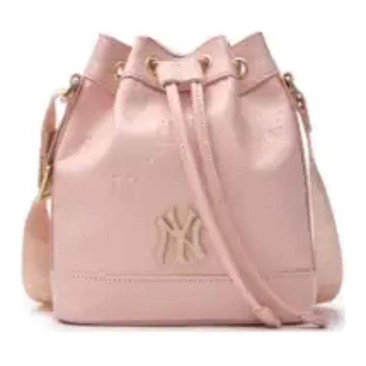 New MLB Blended Material Bucket Bags Crossbody Bag, Shoulder Bag Regular Women's White 7ACRMD65N-50CRM