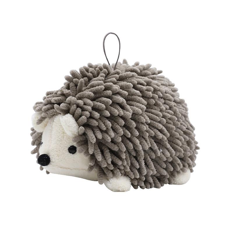 

Cartoon Hedgehog Plush Hand Towel With Absorbent Fabric For Kids And Adults серый