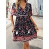 Women's Summer Vacation Printed Short-sleeved Dress