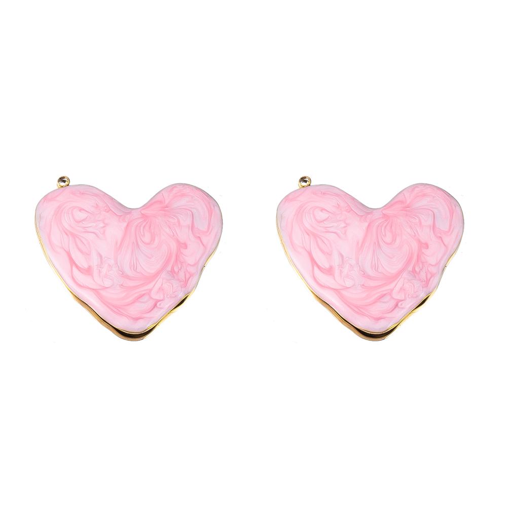 2P Stainless Steel Pendant Series Pink Pendant Multiple Choice Earring Components DIY Necklace Jewelry Accessories