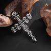 Vintage Skull Cross Pendant Necklace Gothic Jewelry With Adjustable Chain Unique Skull Jewelry Gift For Men And Women