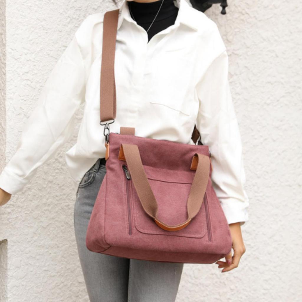 Damen Canvas Tote & Umhänge-Messenger-Taschen mit großem Fassungsvermögen