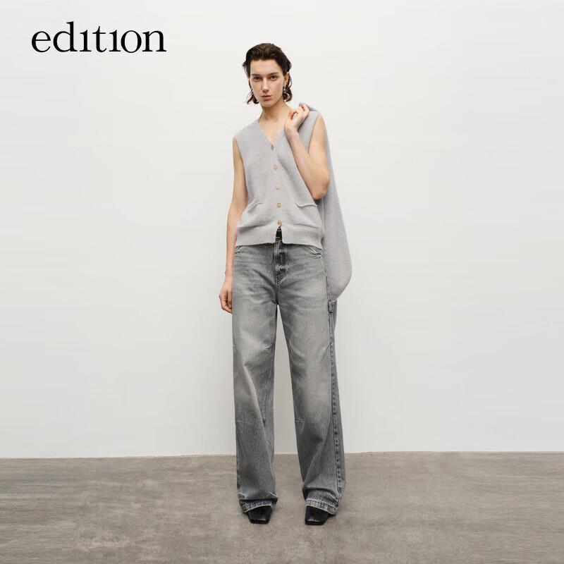 

Джинсы прямого кроя цвета выстиранного серого, рабочая одежда XS 25