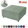 Jacquard Stretch Ottoman Cover S/M 2 Size Living Room Sofa Footrest Stool Slipcover Anti-scratch Pouf Covers Home Decoration