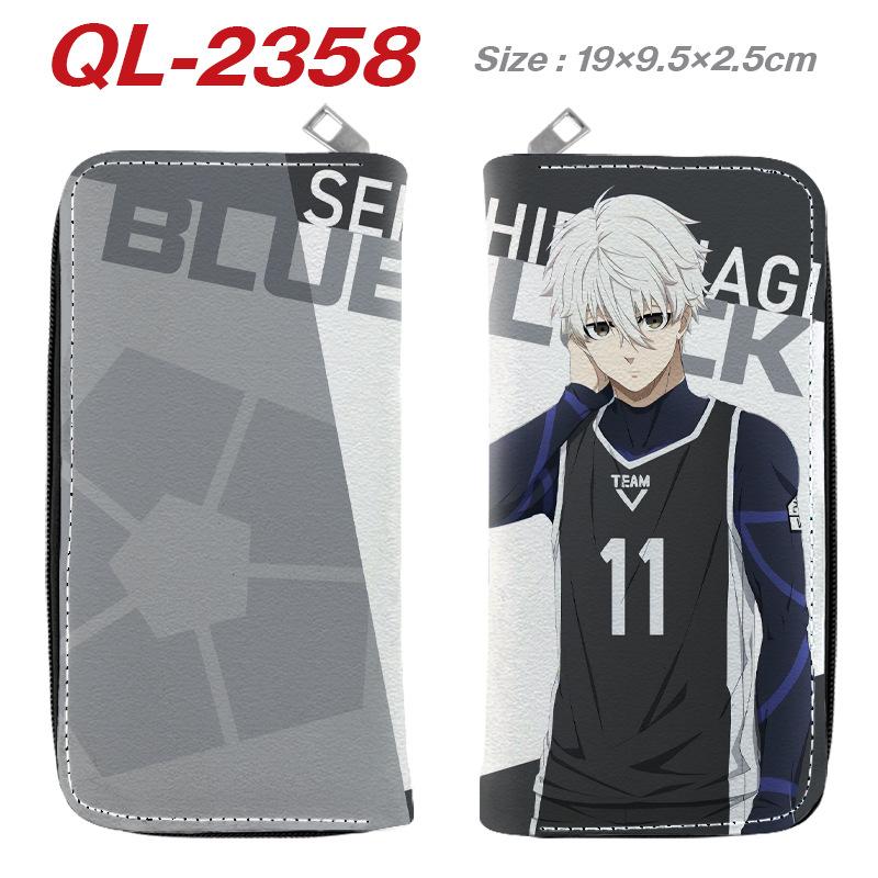 Blue Lock Long Zip Wallet Full Color PU Leather Isagi Bachira Anime Clutch Purse