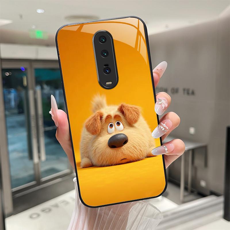 Cute Cartoon Cats Flower Case For Xiaomi Mi 9T Redmi K20 Pro Poco F2 Tempered Glass Phone Case Protective Back Cover Hard Shell