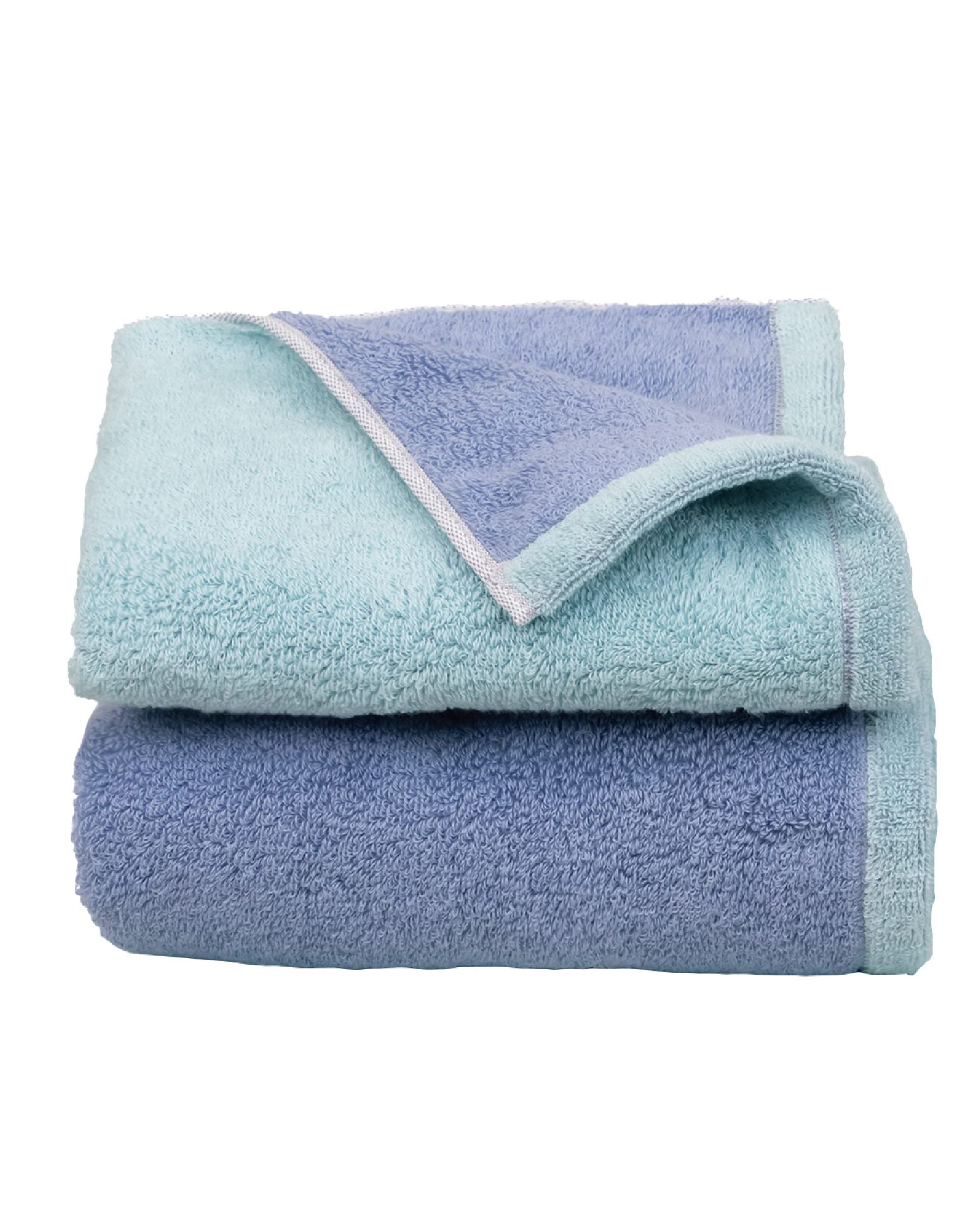 

Imabari Large Bath Set of Made in 70 x Reversible 2 Big Bath Towel, 2, Thick, Large, Japan, Certified, Absorbent, 130cm, 100% Cotton, (Mint & Blue,