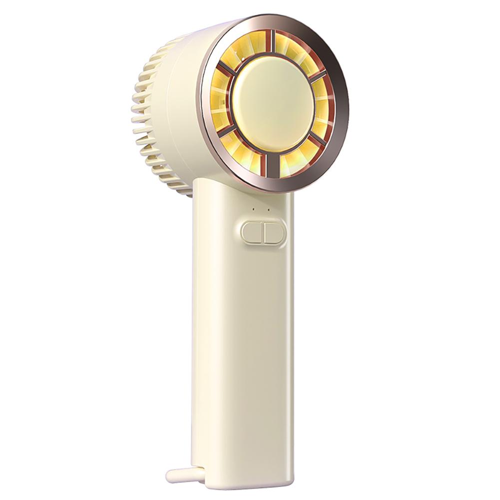 

Ручной вентилятор, бесшумный электрический вентилятор со светом, мощный прохладный ветер, низкий уровень шума, портативный, сильный бриз, бесшумное охлаждение для улицы/офиса/путешествий бежевый