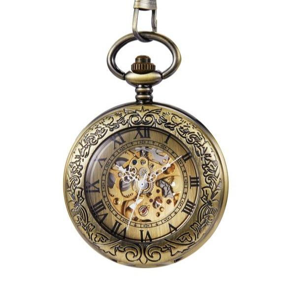 Roman Classic Fully Automatic Mechanical Pocket Watch Retro Uncovered Men S And Women S Mechanical Pocket Watch