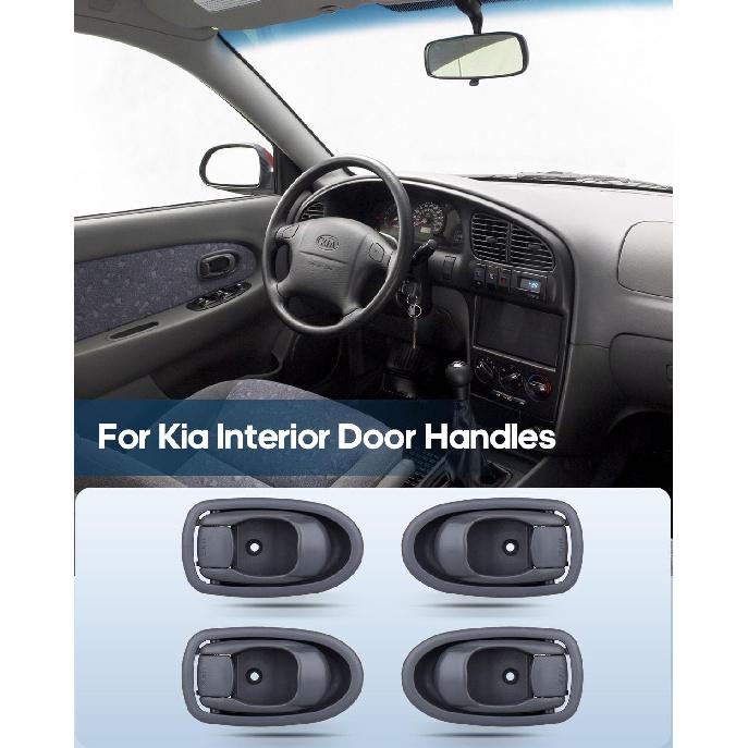 ECCPP Door Handles Interior Inner Inside Front Rear Passenger Driver Side Replacement for 2001 2002 2003 2004 for Kia Spectra Gray(4pcs)