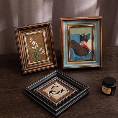 Resin Picture Frame Vintage Antique Photo Frame Retro Green Gold Picture Frames Home Decor for Wall Hanging or Tabletop Display