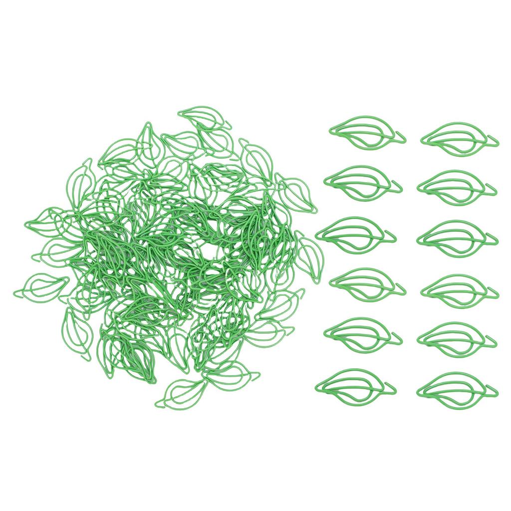 200 Pcs Leaf Shaped Paper Clips Cute Fun Bookmark Paperclip Planner Clips with Transparent Box for O