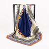 [BYSIFA] Women Rose Silk Scarf Shawl Spring Autumn Large Orange Green Square Scarves Wraps New Design Ladies Head Scarf Cape