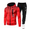 2024 Men's Polka Dot Fleece Hoodie & Sweatpants Set - Casual European & American Autumn/Winter Activewear