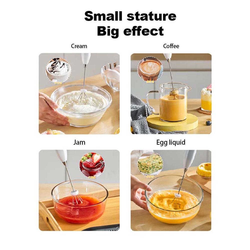 Mini Coffee Maker Whisk Stirring Tools Electric Handheld Milk Frothers Kitchen Egg Whisk Mixer For Cappuccino Cream USB 3 Speeds