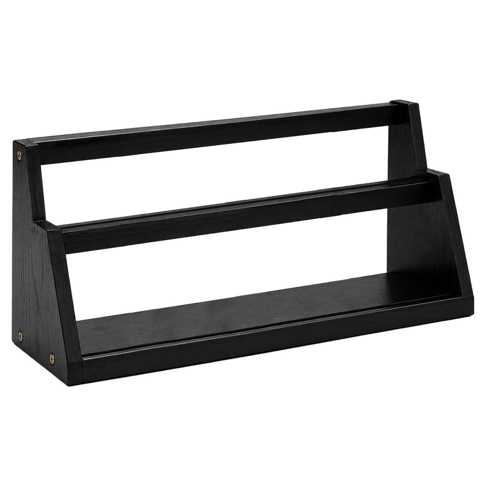 Wooden Two Tier Display Stand Multi Layer Step Style Card Holder Organizer for Collectibles and Small Items Shelf Storage Rack One Size