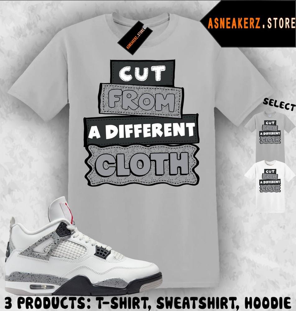 Shirt Matching AJ 4 White Cement 2025 To Match Sneaker Cut From Different Cloth Unisex T-Shirt S