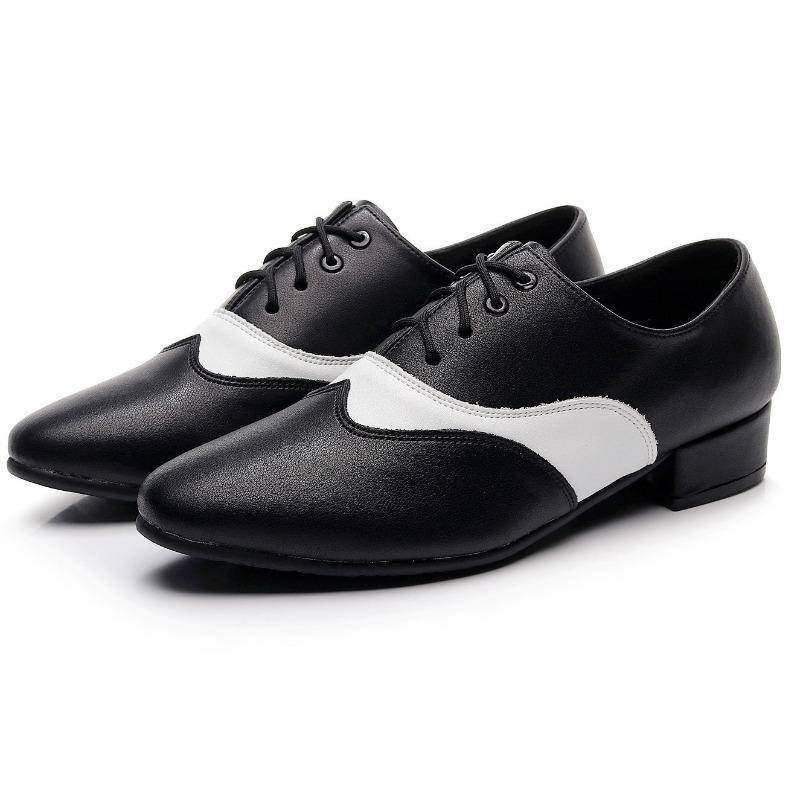 Pantofi de Dans Bărbați Pantofi de Dans Latin Ballroom Talpă Moale Piele Neagră Pantofi Jazz Pentru Băieți Tocuri 2.5cm Pantofi de Antrenament Petrecere Dans