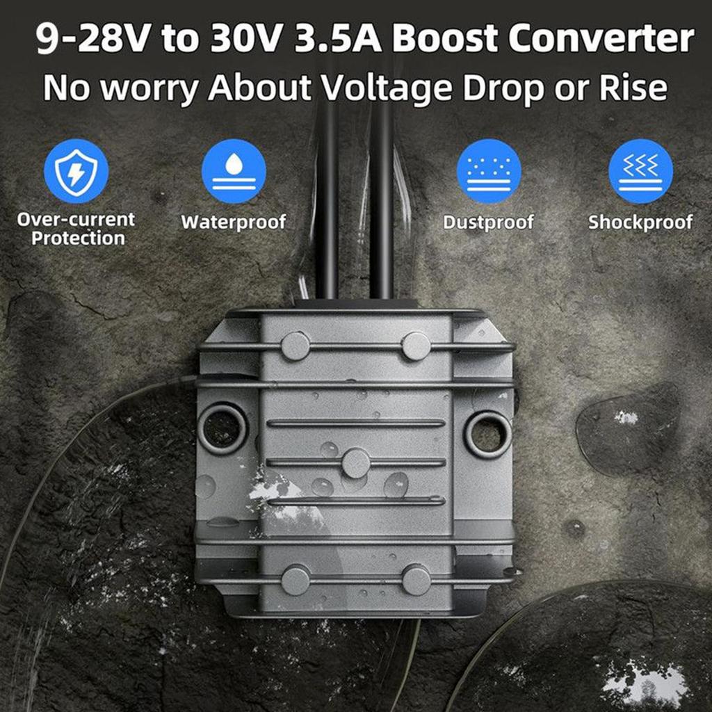 Voltage Converter 12V/24V To 30V 3.5A DC Cable Adapter Transformer DC Boost Adapter For Car RV Truck Outdoor Camper Marine