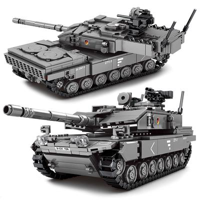 Militär WW2 MBT Armee Kampfpanzer Challenger Leopard 2A7+ Soldaten Figuren Baustein Set für Kinder Kinderspielzeug Geschenke