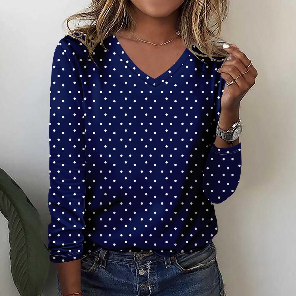 Summer New Fashion 2025 Women’s Casual  Long Sleeve Printed T-shirt