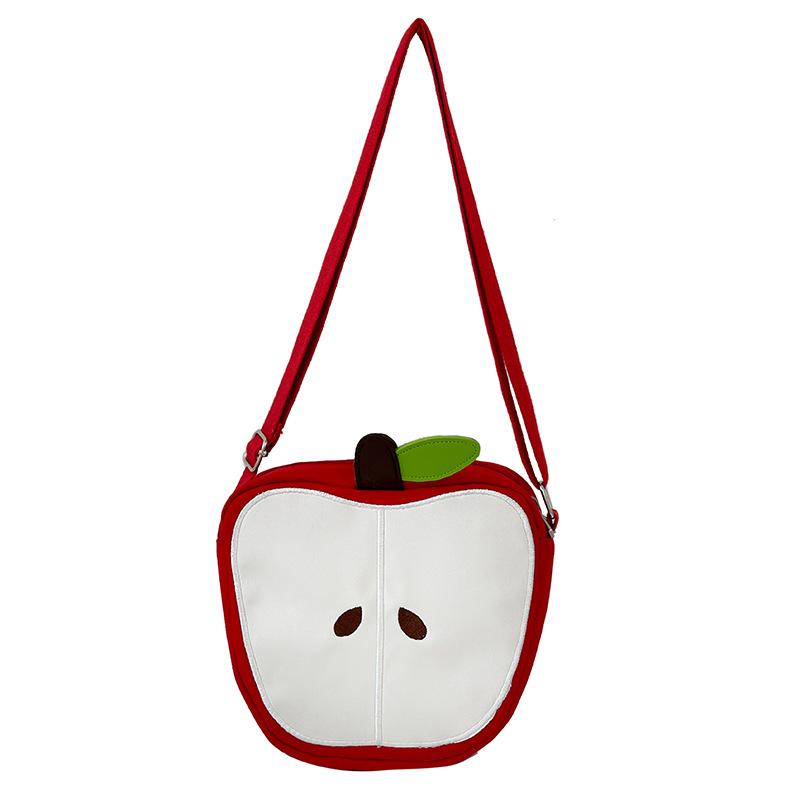Cute Apple Fruit Bag Summer 2025 New Small Fresh Literary Girl Versatile Messenger Small Round Bag