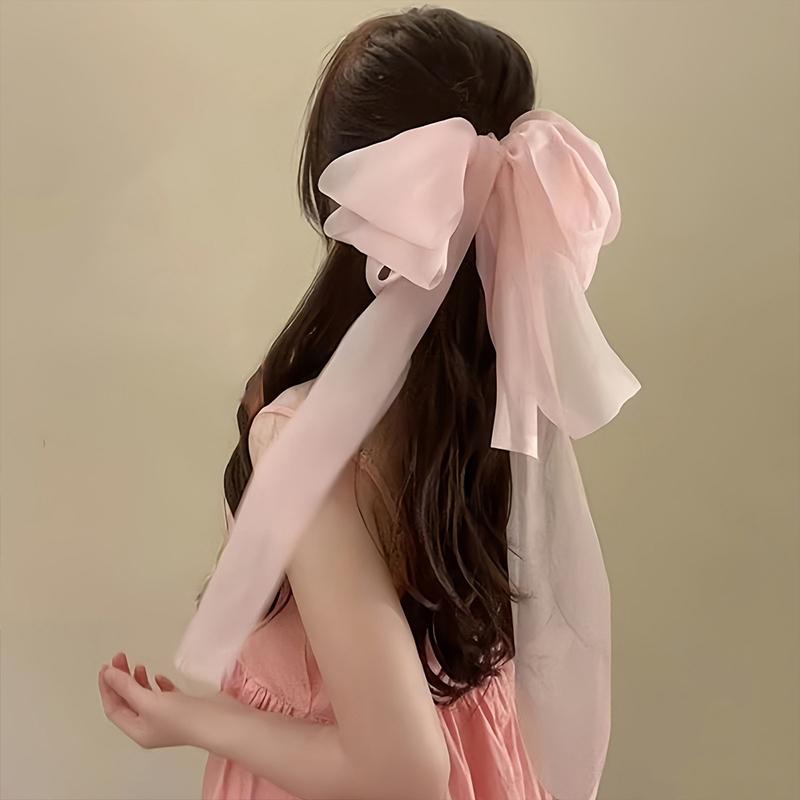 

1PCS for High Ponytails Stylish Barrettes Headwear Girls and Women Hair Accessories Big Bow Hair Clip Oversized Claw Clamp рожевий