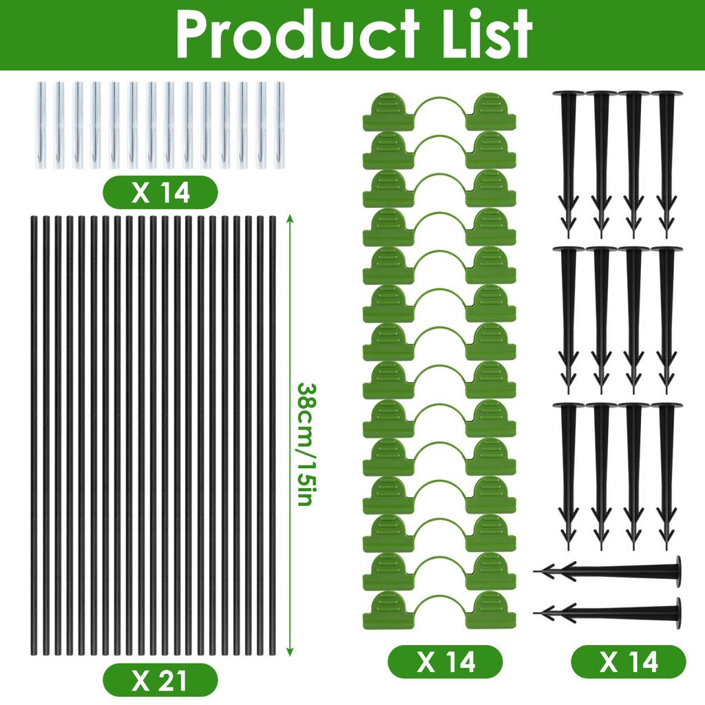 Greenhouse Plant Hoops Set Reusable Fibreglass Grow Set Seedling Arch Shed Bracket Vegetable Garden Grow Tunnel Support Hot Sale