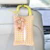 Pink Plaid Fabric Tissue Box Portable Hanging Tissue Case Living Room Container Home Car Towel Napkin Papers Bag Home Decoration