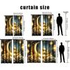 2PCS Gilded Islamic Theme Festival Curtains   Dreamy Luxury Style   Bedroom and Living Room   Drawbar Pocket Decoration